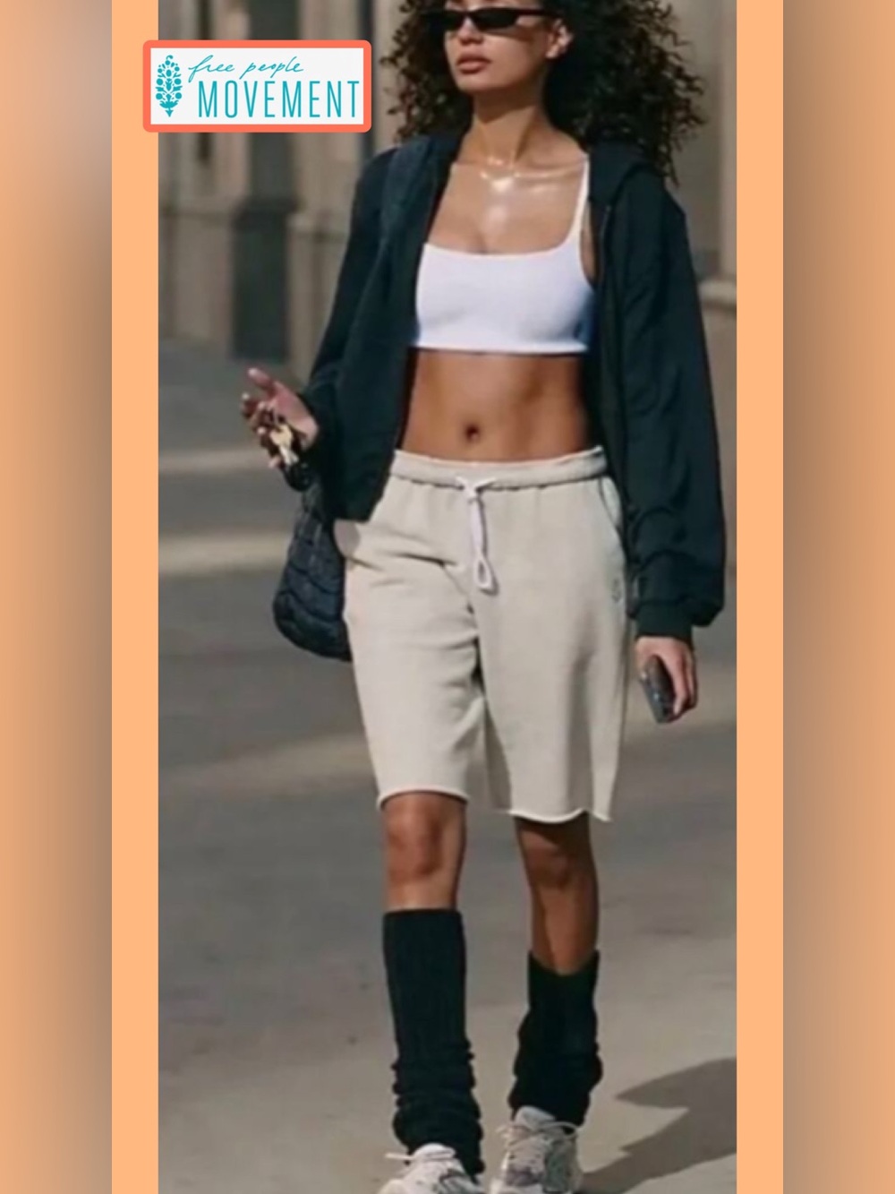 FP Movement by Free People Cream Drawstring Athletic Shorts